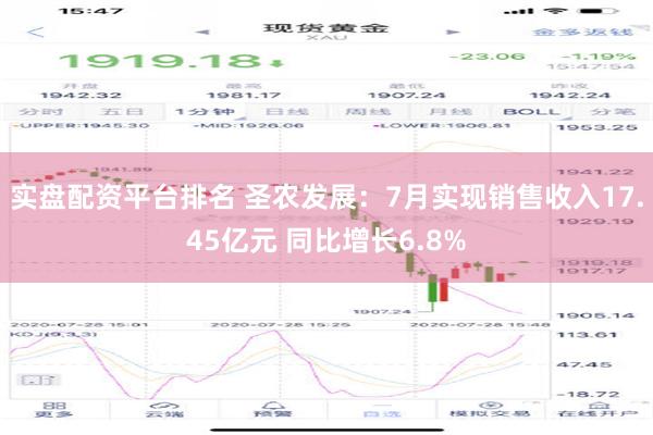 实盘配资平台排名 圣农发展：7月实现销售收入17.45亿元 同比增长6.8%