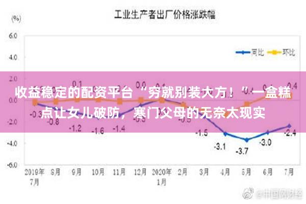 收益稳定的配资平台 “穷就别装大方！”一盒糕点让女儿破防，寒门父母的无奈太现实