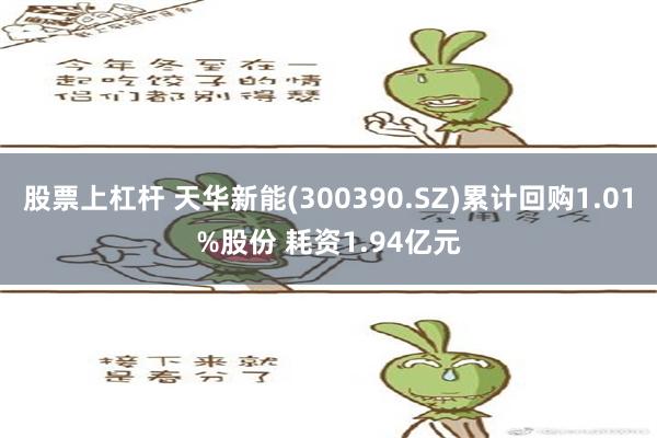 股票上杠杆 天华新能(300390.SZ)累计回购1.01%股份 耗资1.94亿元