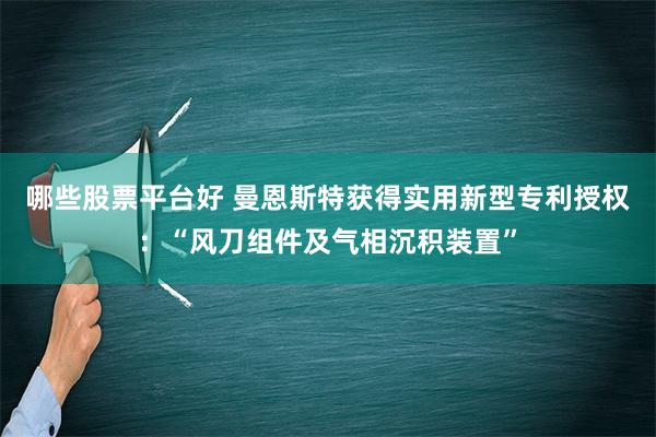 哪些股票平台好 曼恩斯特获得实用新型专利授权：“风刀组件及气相沉积装置”